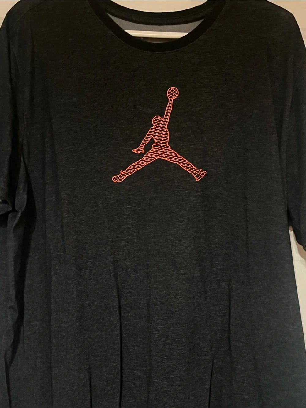 Jordan Black Short-Sleeve Tee with Red Jumpman